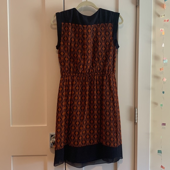 EnFocus Blue and Rust Tank Dress with Elastic Waist, size 10 - Picture 7 of 7